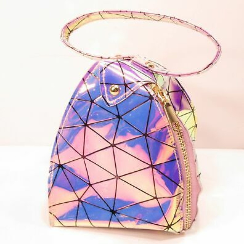 Blunderfluff Pink Iridescent Triangular Purse